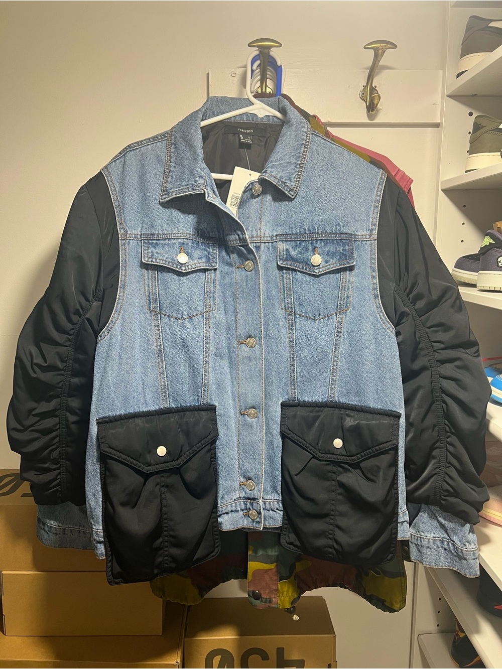 Forever 21 Light Blue Denim Jacket with Button Front